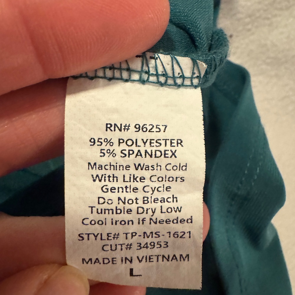 PerSeption Concept Teal Button-Front Short Sleeve Shirt - Picture 4 of 6
